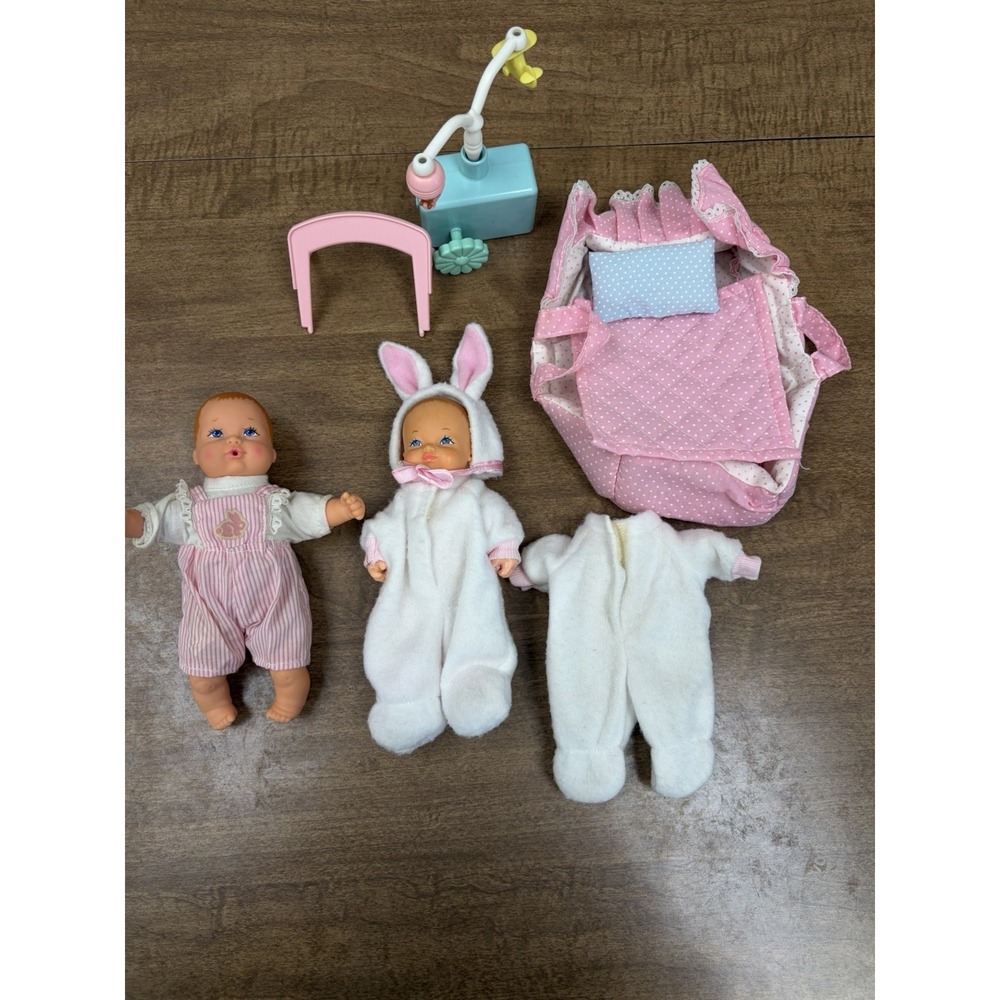 Galoob Bouncin' Babies Nursery Playset Dolls & Accessories 1988 Vintage Lot